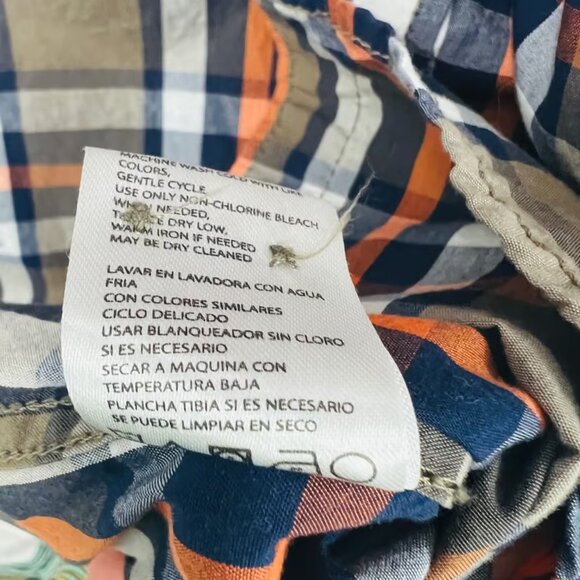 WEATHERPROOF LARGE Brown Blue Plaid Vintage Button Up Shirt Long Sleeve - Picture 5 of 6